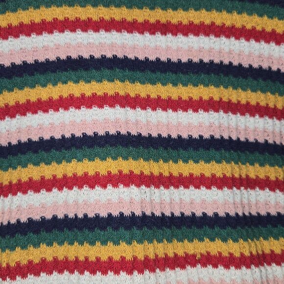 Lulus Womens XS Cropped Sweater Rainbow Striped Colorful Stretch Knit Colorful - Picture 4 of 10
